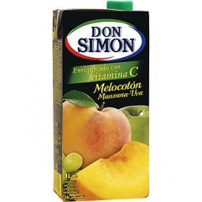 DON SIMON zumo de melocoton, manzana y uva envase 1 L